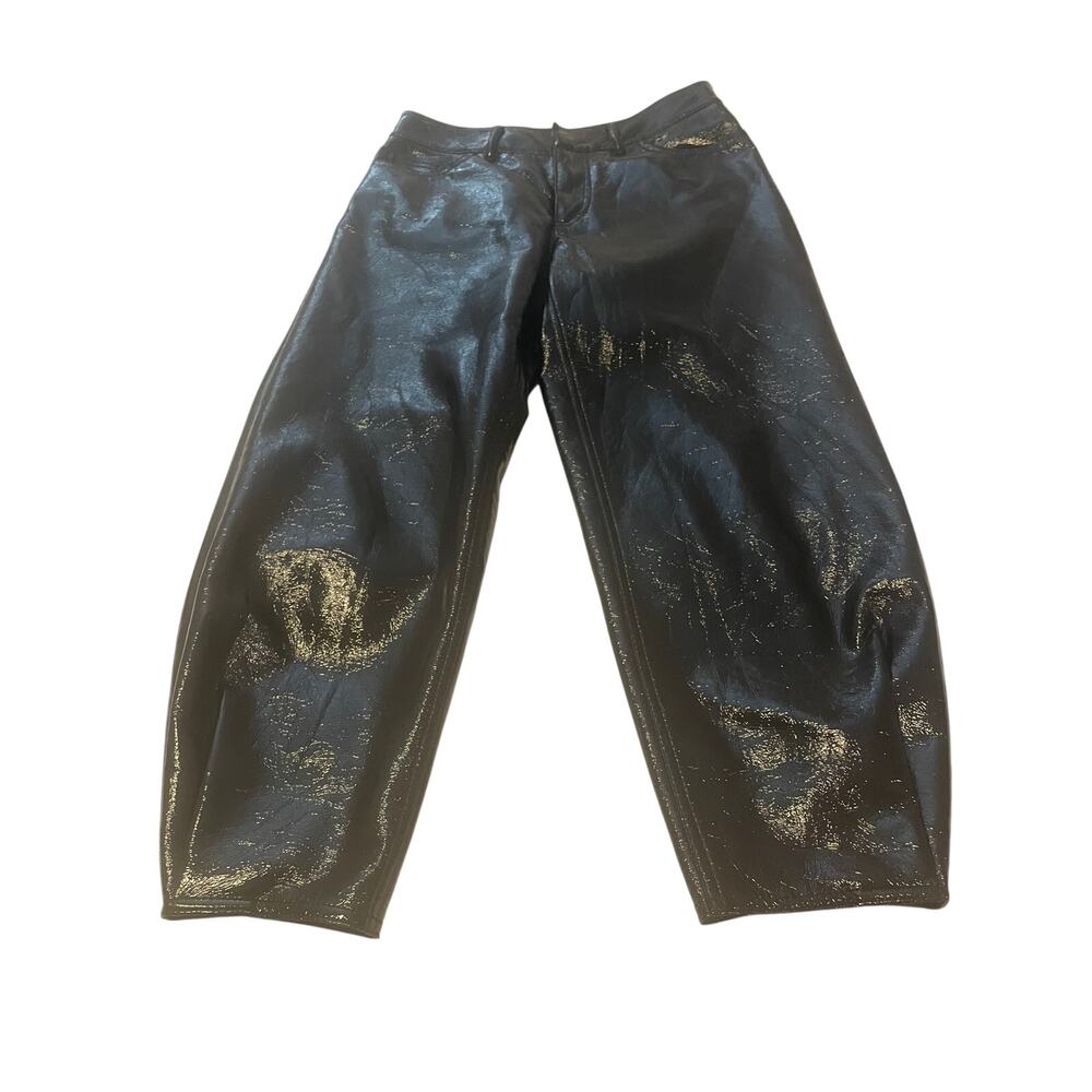 Tibi Luxe Faux Leather Tapered Pull-On Pants Size 25 NWOT Minimalist